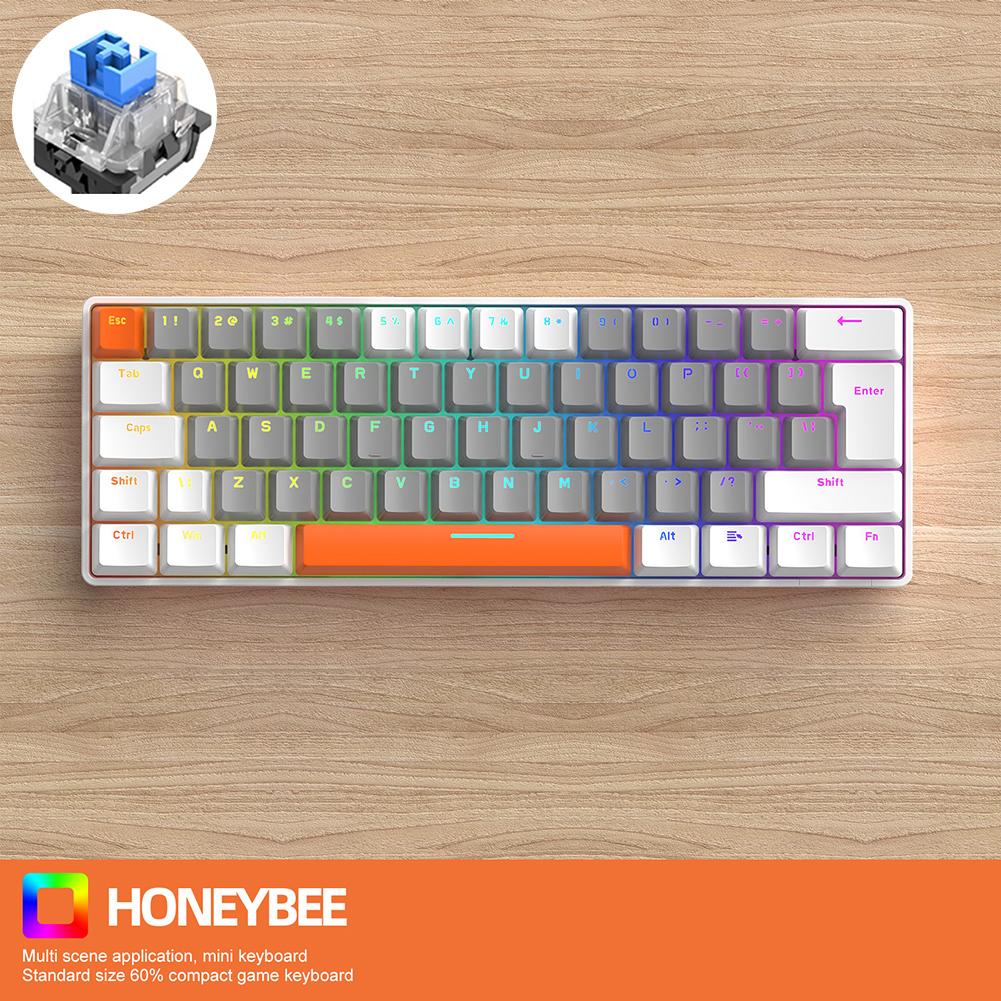 T60 Mechanical Keyboard 100 Keys RGB Backlight Red/Green Switch USB Wired Mechanical Gaming Keyboards Type-C Personalized Keycap