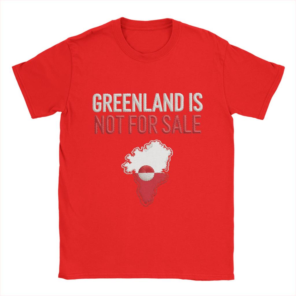Greenland Is Not For Sale T Shirt Men's Cotton Unique T-Shirt Crew Neck Tees Short Sleeve Clothes Gift