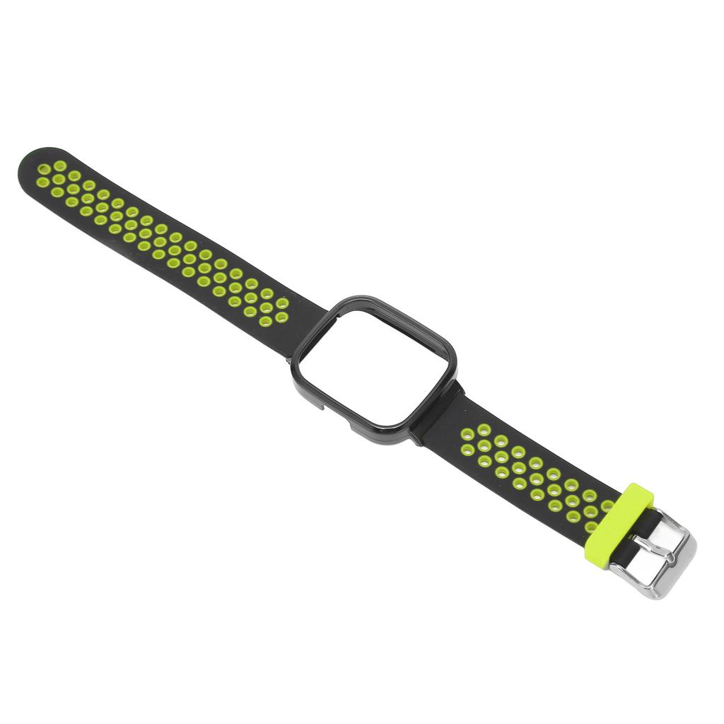 2 in 1 Watch Replacement Band for Redmi Watch 3 Quick Release Soft Silicone Sweat Proof Smartwatch Wristband Black Green