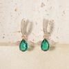 1 Pair Fashion Green Wings Zirconia Dangle Earrings for Women Jewelry Wedding Party Accessories