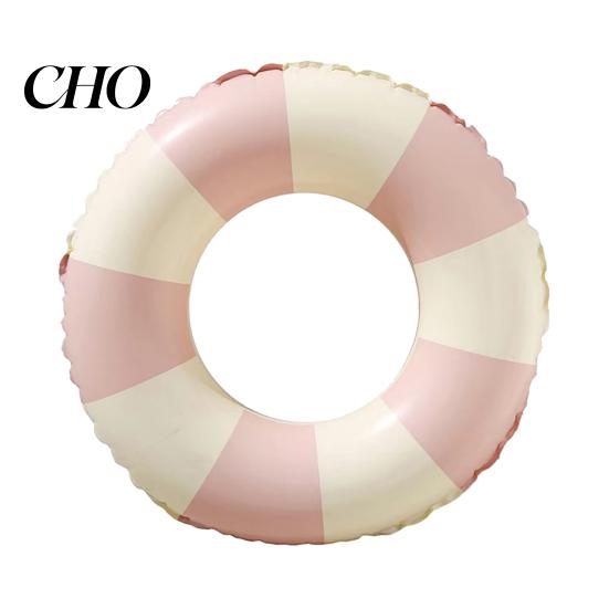 Swim Buoyancy Aid Vintage Striped Swimming Ring PVC Thickened Inflatable Leakproof Men Women Float Tube for Pool Beach Party