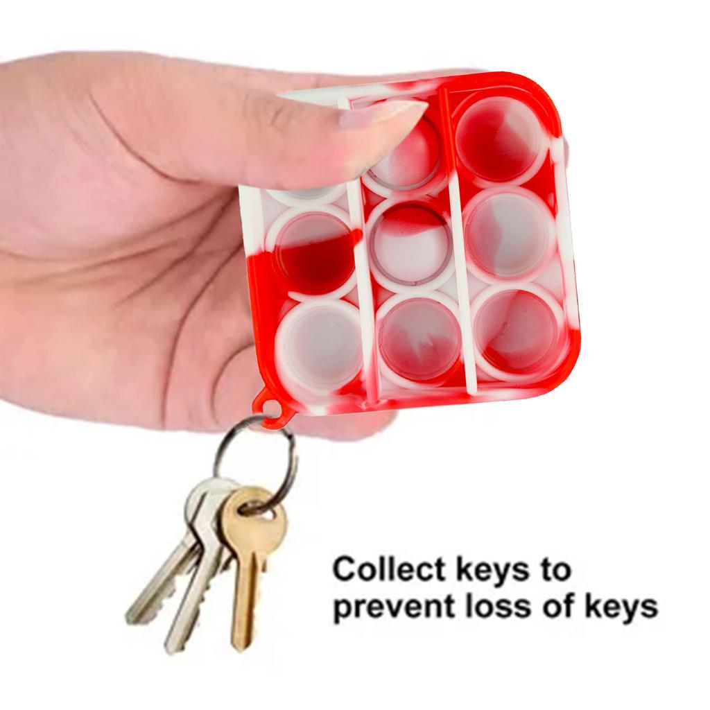 Children Adult Push Bubble  Sensory Toy Key Ring Educational Toy