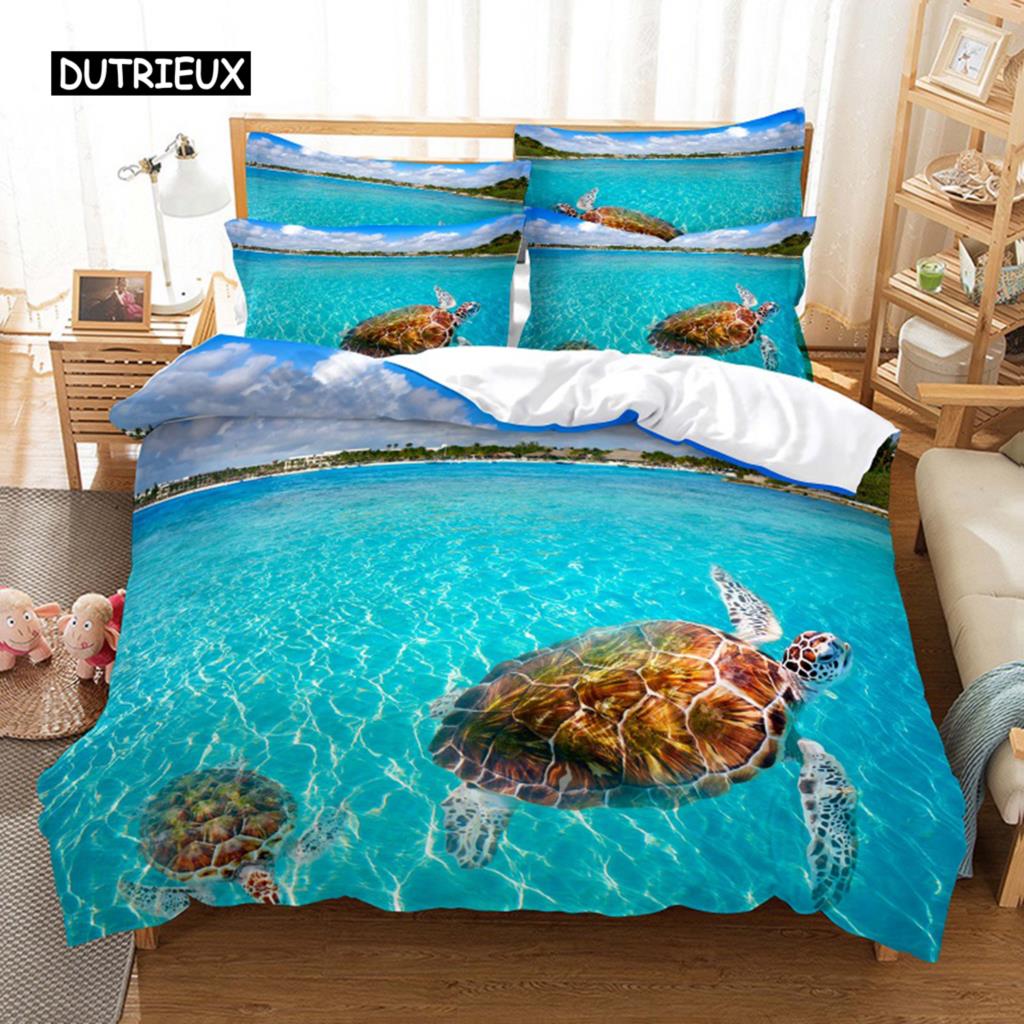 Sea Turtle Set Duvet Cover Set 3d Bedding Digital Printing Bed Linen Queen Size Bedding Set Fashion Design