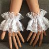 Lolita Hand Sleeve Detachable Sleeves Cuffs Ruffles Solid Color Lace Wrist Cuffs Elastic Floral Lace Sleeve Gloves