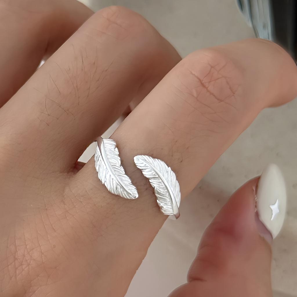 PANJBJ 925 Silver Frosting Geometry Ring for Women Wide Texture Versatile Handmade Ins Jewelry Gift