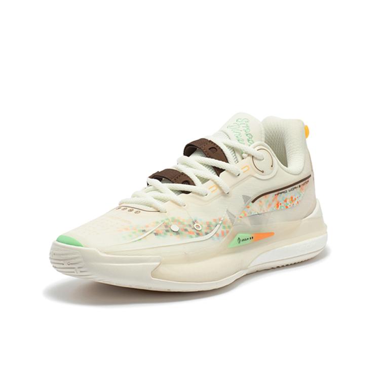 New 361° DVD2 Basketball Shoes Men Low Top White Yellow 572411107-2