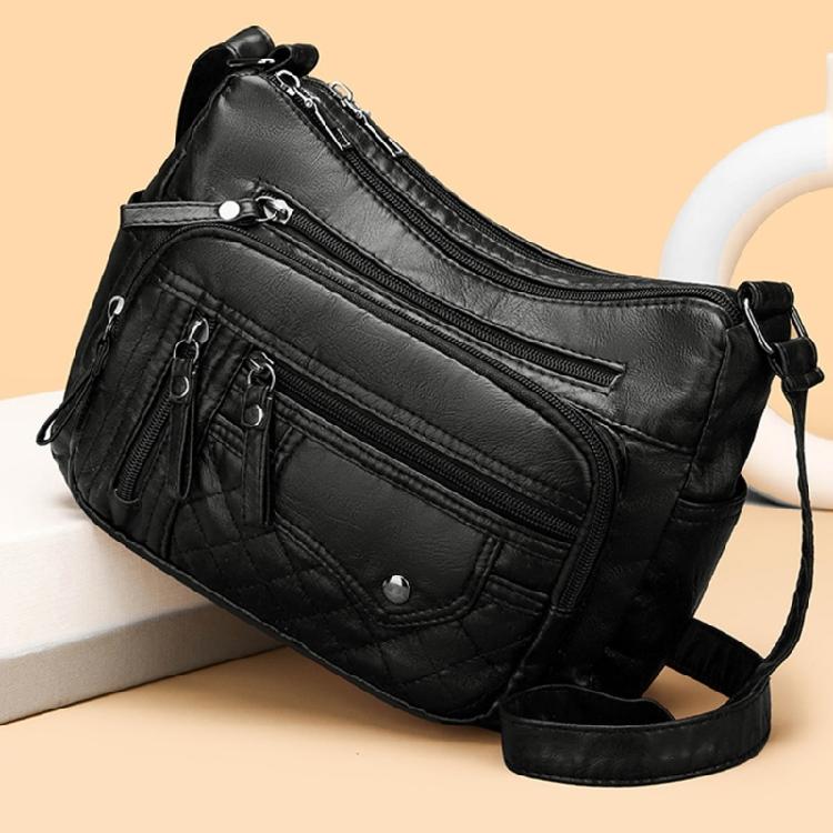Leather Bag for Women Large Capacity Trendy Shoulder Bag Solid Color Bag