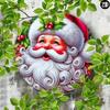 Vintage Pink Santa Christmas Metal Sign 7.87 Inch Holiday Wall Decor