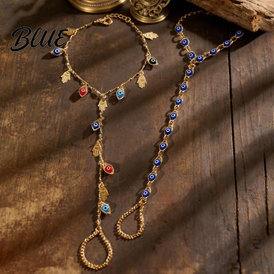 Dripping Glaze Bracelet High Saturation Blue White Eye Shape One-piece