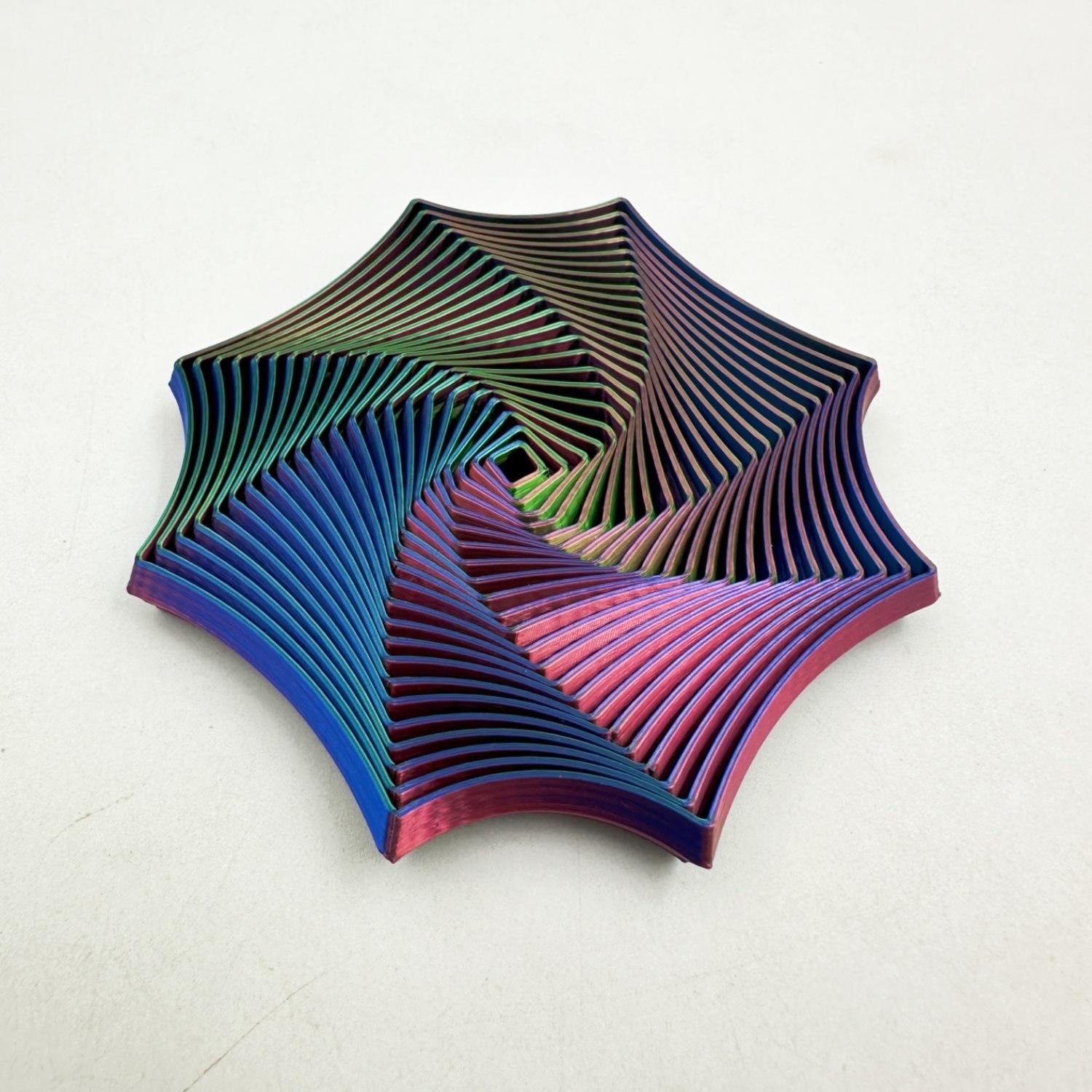 3D-печатная спиральная фрактальная восьмиугольная игрушка Визуальная иллюзия Звезда Складывание Сенсорная Антистрессовая Фиджет-игрушка Для взрослых Домашний декор