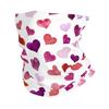 Pink Red Love Hearts Bandana Neck Warmer Women Men Hiking Camping Tube Mask Scarf Motorcycle Headband Gaiter Face Cover