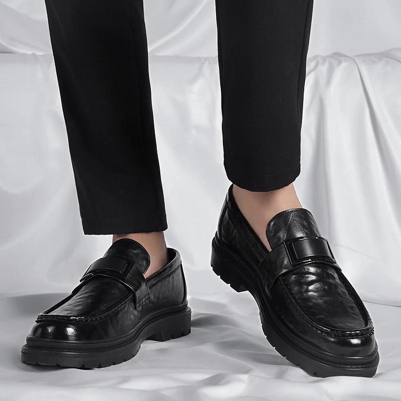 Fashion Luxury Mens Loafers Fashion Platform Outdoor Work Dress Shoes Italian Designer Slip On Casual Shoes Driving Boat Shoe Mocassins