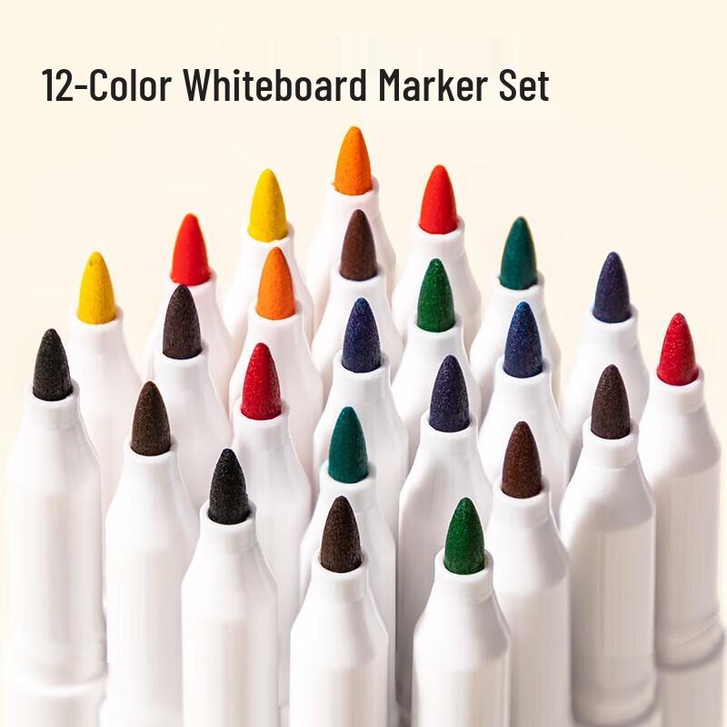 Deli 12-Color Erasable Whiteboard Marker Set