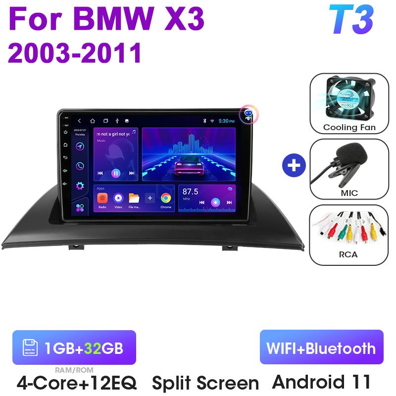 2 Din Android 12 Car Radio For BMW X3 E83 2003 - 2011 GPS Navigation Wireless CarPlay Auto intelligent Systems Smart Autoradio