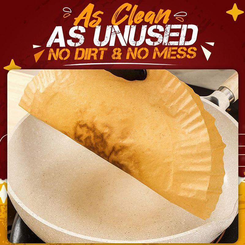 50Pcs 16Cm Air Fryer Disposable Paper Liner Non-Stick Mat Wood Pulp Round Paper