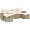 VidaXL Salon de Jardin avec Coussins 6 pcs, Canapés de Terrasse, Ensemble de Meubles de Patio, Mobilier d'Extérieur, Beige 3265342