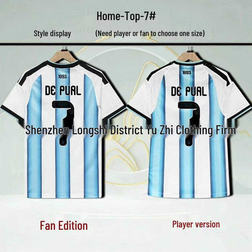 Tricou de Fotbal Argentina Cupa Mondială 2026 - Nu. 10 Messi, Nu. 11 Di Maria, Nu. 9 Alvarez