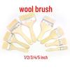 Wool Soft Bristle Barbecue Brush – Water-based Paint & Baking Brush with Long Handle, Available In Sizes 1-5 Inches