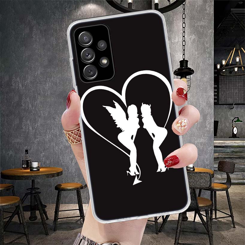 

Angel Devil Sexy Girl Soft Phone Case For Samsung Galaxy A12 A22 A32 A52 A72 A02S A51 A50S A71 A70 A31 A20S Note 20 Ultra S10 A1 Samsung Note 10