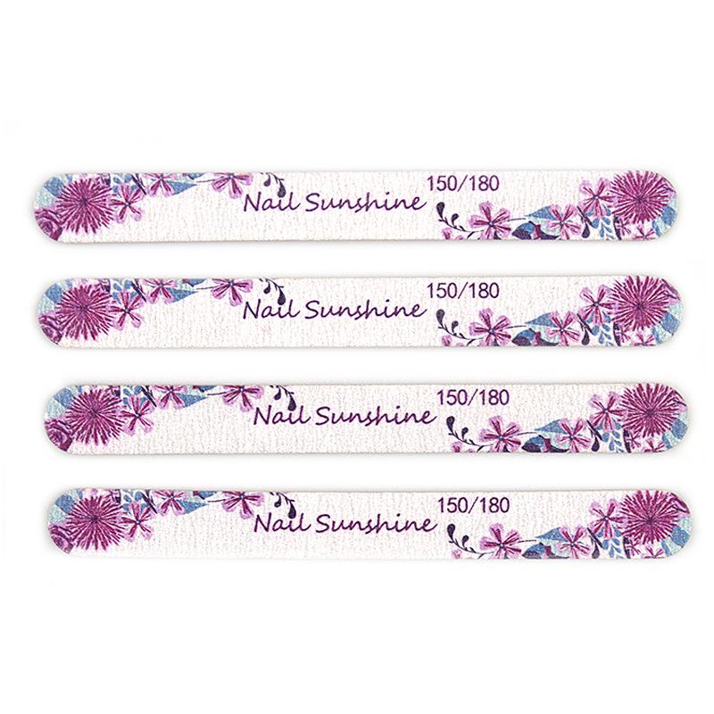 Crescent-Shaped Butterfly Flower Print Nail File - Thin Wood Chip Manicure Shaping and Grinding Tool