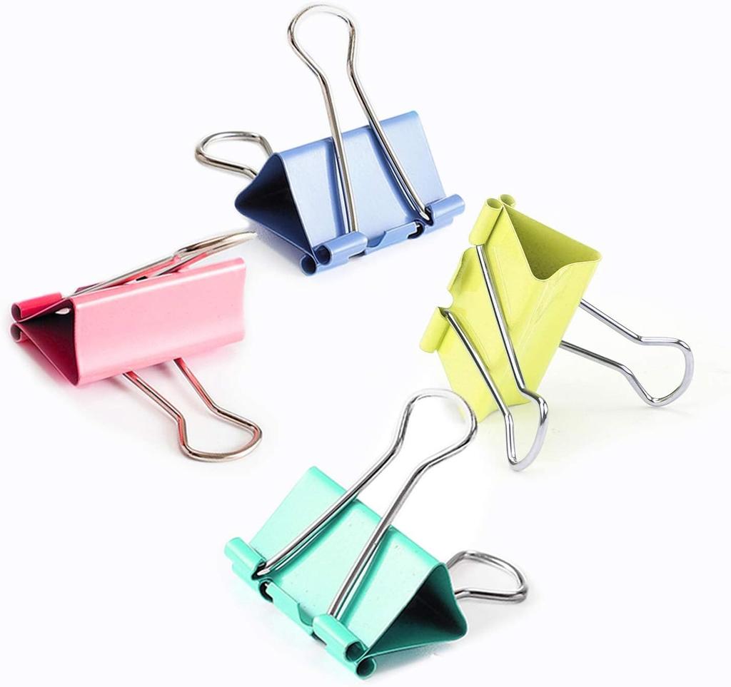 Small Binder Clips Width 0.75 Inch Capacity 0.31 Inch 80 PCS, Binder Clips 19mm 3/4 Inch for Teacher School Office and Business