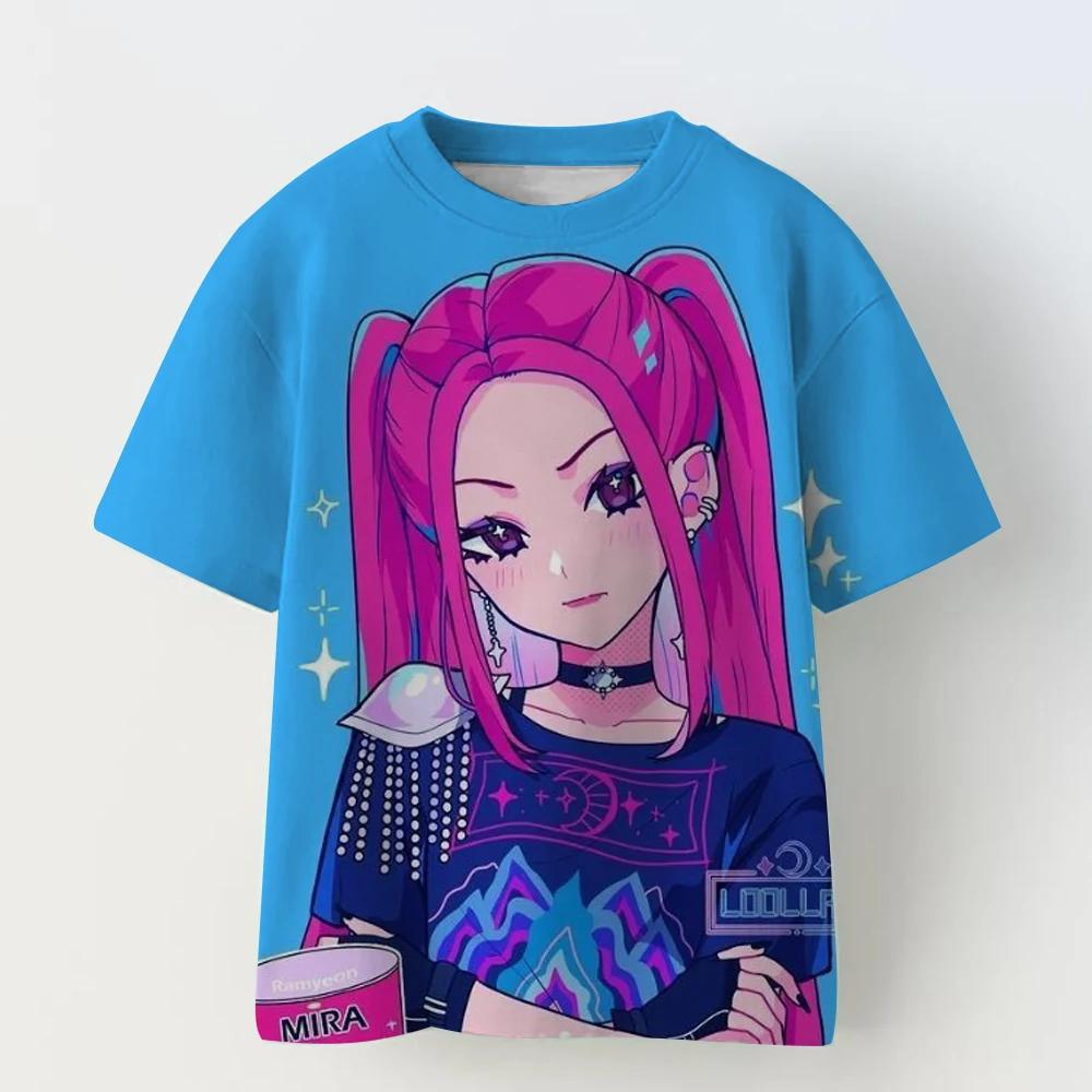 3D Print Kids T-shirt Kpop Demon Hunter T-shirt Children's Short Sleeved Casual Fashion Summer Women's Anime Clothing