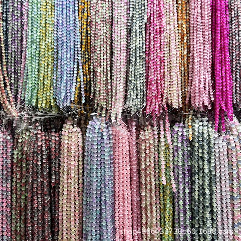 Senyi Gradient Two-Color Cat's Eye Stone Round Beads for DIY Bracelet Jewelry Accessories.