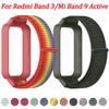 Pulseira de Nylon com Laço para Redmi Band 3 Pulseira Respirável para Xiaomi Mi Band 9 Active/Redmi Band 3 Pulseira de Relógio Esportivo Correa