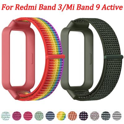 Nylon-Schlaufenarmband für Redmi Band 3 Atmungsaktives Armband Armband für Xiaomi Mi Band 9 Active/Redmi Band 3 Sport-Armband Correa