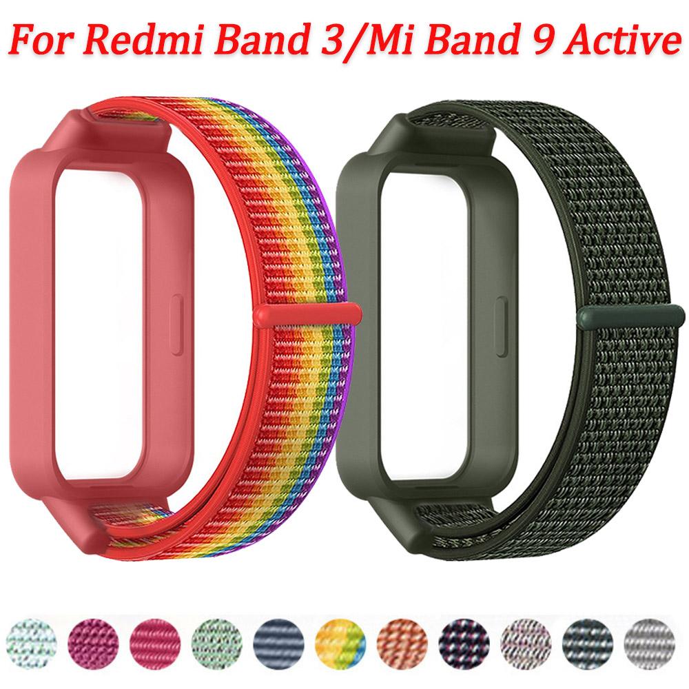 Nylonový řemínek s poutkem pro Redmi Band 3 Prodyšný náramek na zápěstí pro Xiaomi Mi Band 9 Active/Redmi Band 3 Sportovní řemínek Correa