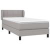 3126213 vidaXL Divan Bed with Mattress Light Grey 90x200 Cm Fabric