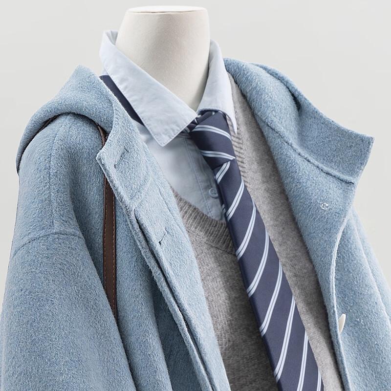 Women's 100% Wool Hooded Dropped Shoulder Coat