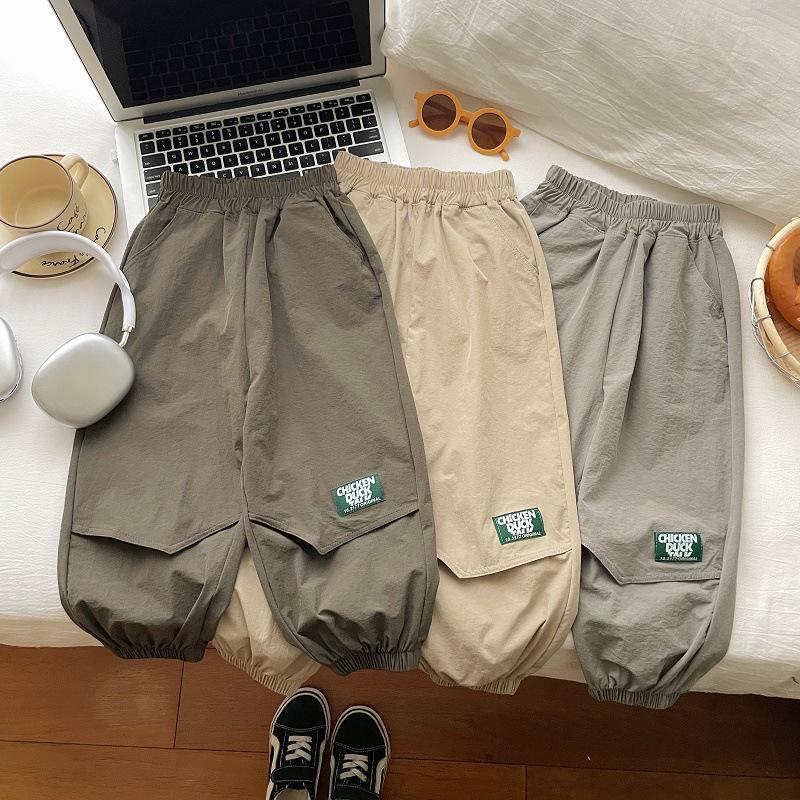 Boys' Quick-Dry Cargo Pants: Korean-Style Casual Summer Wear