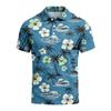 Men's Summer Hawaiian Style Printed Polo Shirt Loose Casual Vacation Short Sleeve Top Lightweight Breathable Fabric