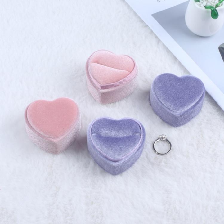 Miękki wyściełany pojemnik na pierścionek w kształcie serca Elegancki pojemnik do przechowywania pierścionków w kształcie serca na rocznicę urodzin