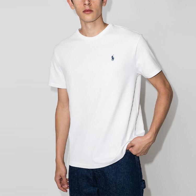 Polo Ralph Lauren Logo Embroidered Crew Neck Short Sleeve T-Shirt Men T-Shirts White 710811284-002