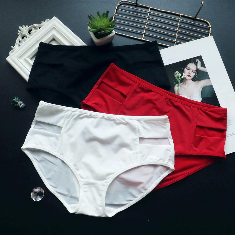 Didelio dydžio apatiniai drabužiai Tuščiavidurės Vidutinio juosmens Moteriškos kelnaitės Moteriškos ledo šilko Pakeliančios klubus Komfortiškos trumpikės