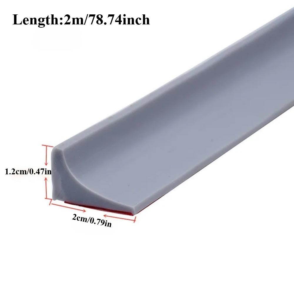 1pc 2m/78.74inch New Bathroom Water Stopper Dry Wet Separation Sealing Strips Self-adhesive Shower Splash Prevention Water Dam