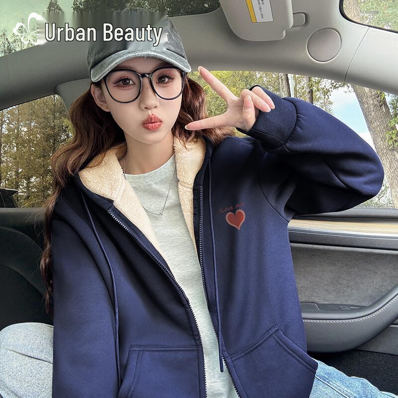 

Urban Beauty Women s Plush Lined Hooded Lambswool Cardigan XL