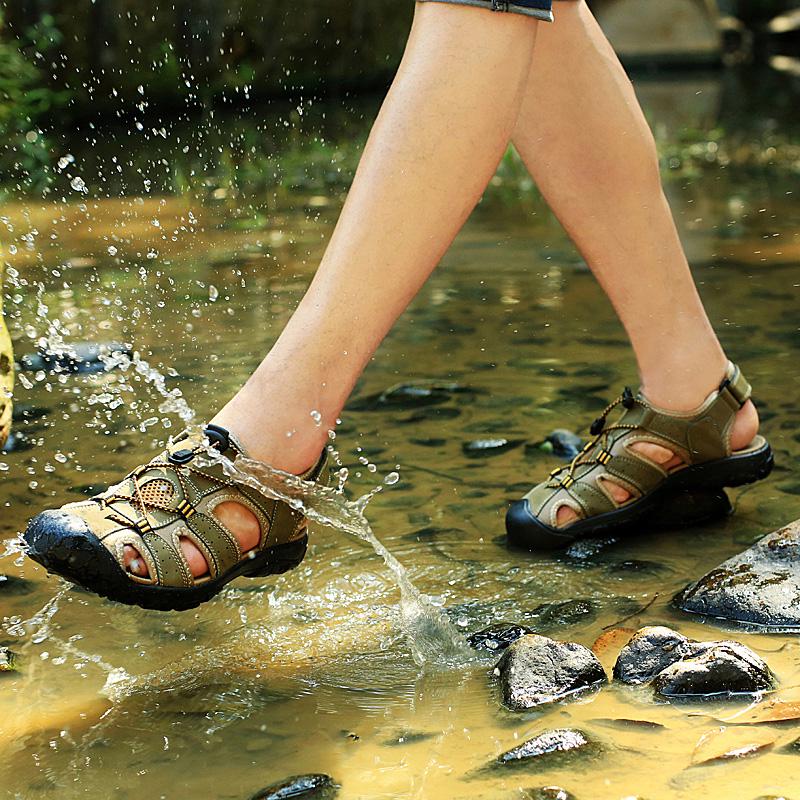 FashionMen Breathable Sandals Summer New All-match Men Sandals Outdoor Men's Casual Shoes Fashion Flats Sandals for Men Big Size 38-48