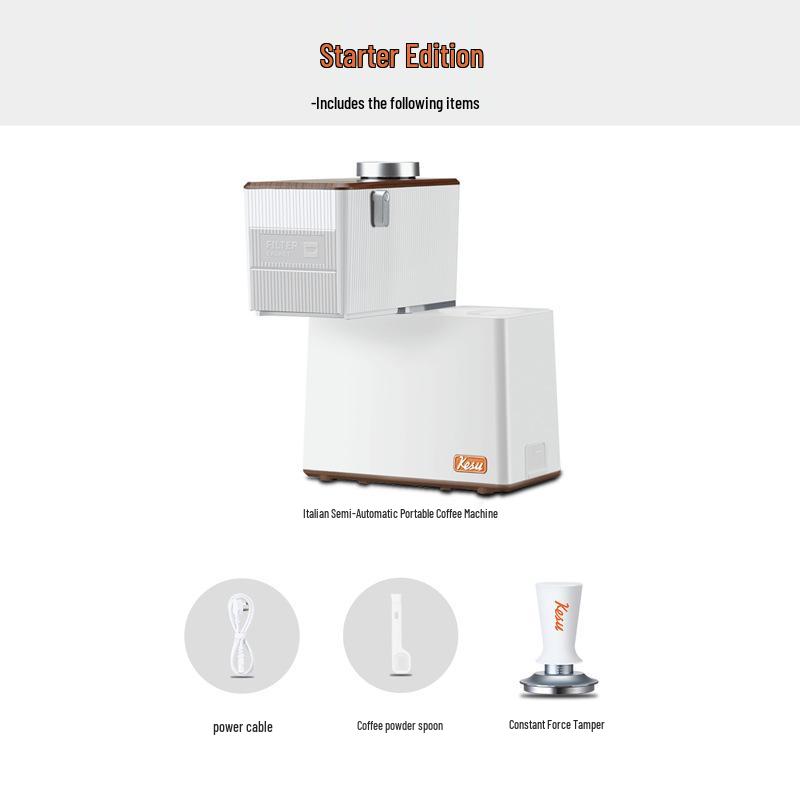 Kesu Portable Mini Coffee Machine - Semi-Automatic Capsule Brewer for Espresso and American Coffee