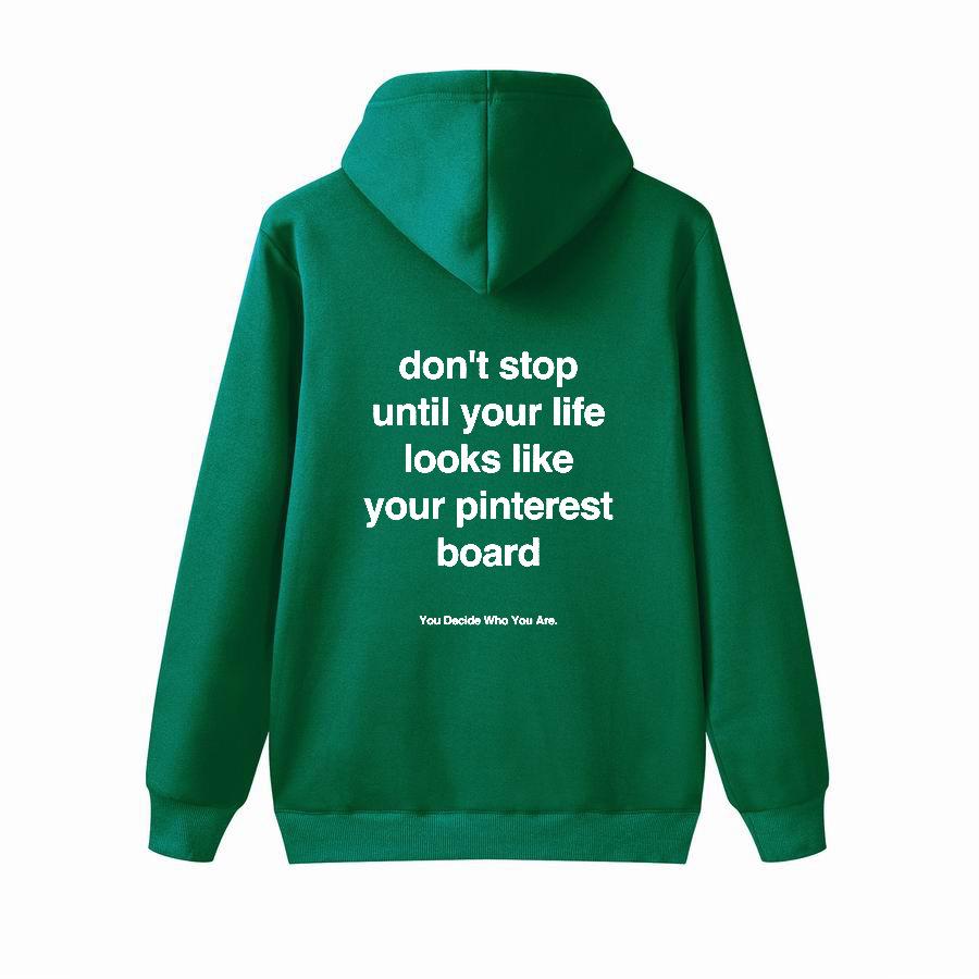 Don't stop Hoodie Loose Plus Hoodie, Kangaroo Pocket Letter Hoodie