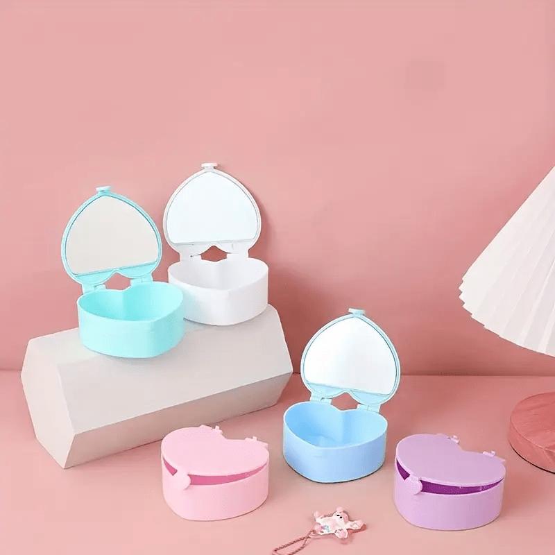 

10 шт. Коробка для хранения ювелирных изделий в форме сердца с зеркалом Пластиковый органайзер для колец, серег, ожерелий Идеально подходит для свадеб, сувениров, домашнего декора, шкатулка для ювелирных изделий 10pcs