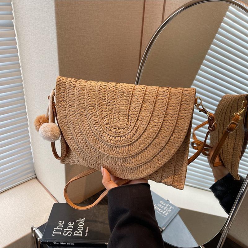 Casual Γυναικείες Τσάντες Φάκελος Lady Μόδα Τσάντα Crossbody Παραλίας Ψάθινη Πλεκτή Τσάντα Messenger Ώμου Γυναικεία Τσάντα Ταξιδιού Tote Πορτοφολάκι