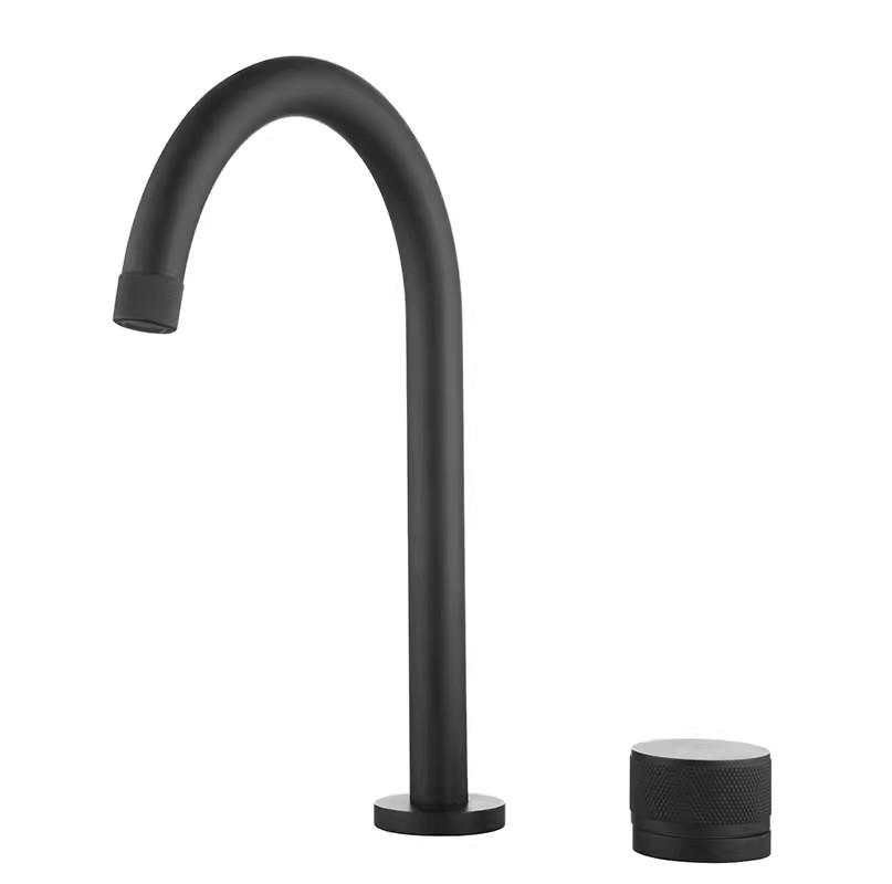 

Tuqiu Black смеситель для раковины Смеситель для ванной комнаты с двумя отверстиями Смеситель для раковины с матовым покрытием Вращающийся кран для раковины с широким углом обзора чёрный