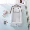 Luddy Kinderbett für Neugeborene, mit Kissen, faltbares, tragbares Kinderbett, tragbares Babygeschenk, atmungsaktiv, waschbar, Monate, Grau, Bett-im-Bett, Co-Sleeping, 0–24, 85 x 45 x 12 cm