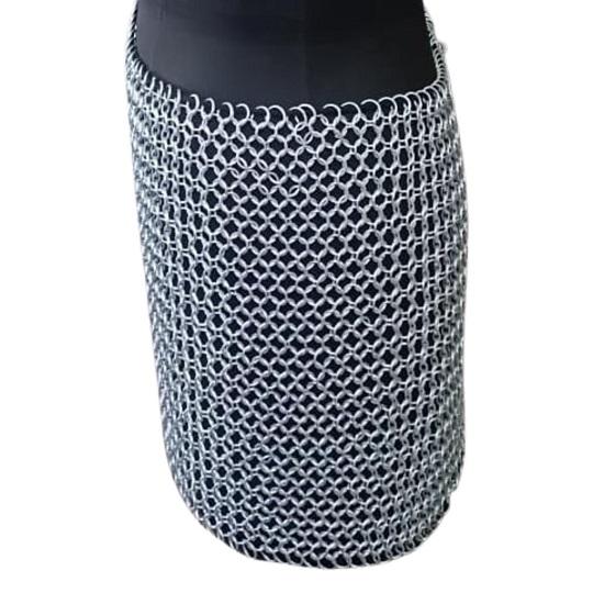 Aluminum Chainmail Skirt Lightweight Anodized Metallic Skirt, Festival Rave Chainmail  Women’s Costume