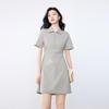 JOY SPEAKER Women's Polo Collar Slim Mid-Length Shirt Dress