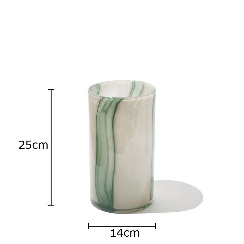 Grün Farbverlauf Bemalte Glasvase Hydroponischer Pflanztopf Tischdekoration Blumenarrangement Blumenvase Raum Ästhetische Dekoration