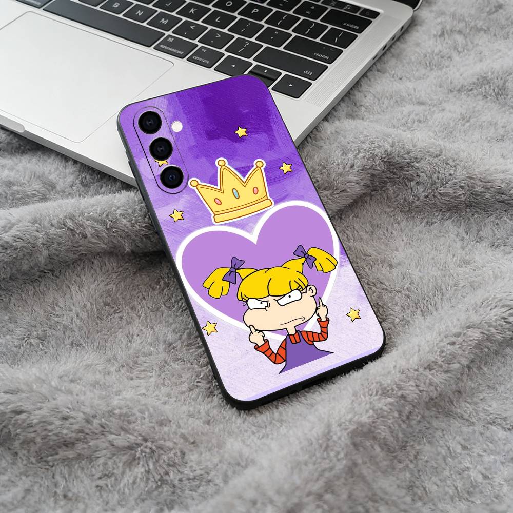 

Classic Cartoon Characters-R-Rugrats Soft Silicone phone Case for Samsung Galaxy A73/A71/A72/A70/A53/A52/A51 - Black Samsung a714g